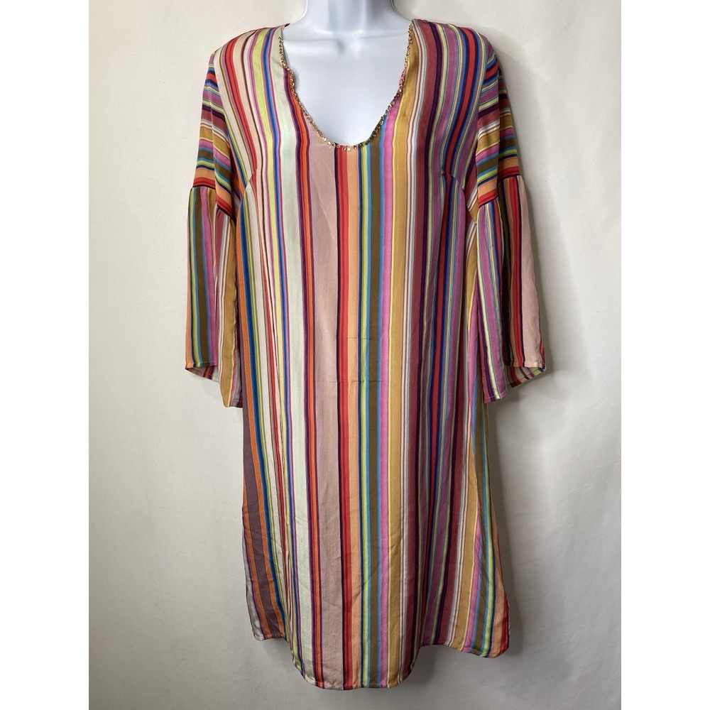 Tanvi  Kedia Womens 100% Silk Dress Size 4 Wedding Guest Coastal Rich Mom Scandi